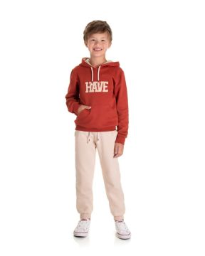 Conjunto Infantil Blusa Have e Calça Jogger Moletom Menino TMX